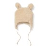 Zandkleurige teddy muts met oortjes - Teddy cap sand bunny